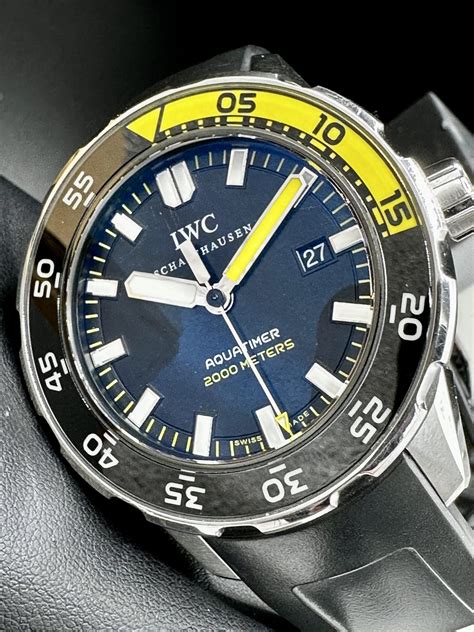 iwc aquatimer 2000 black yellow|IWC cousteau diver.